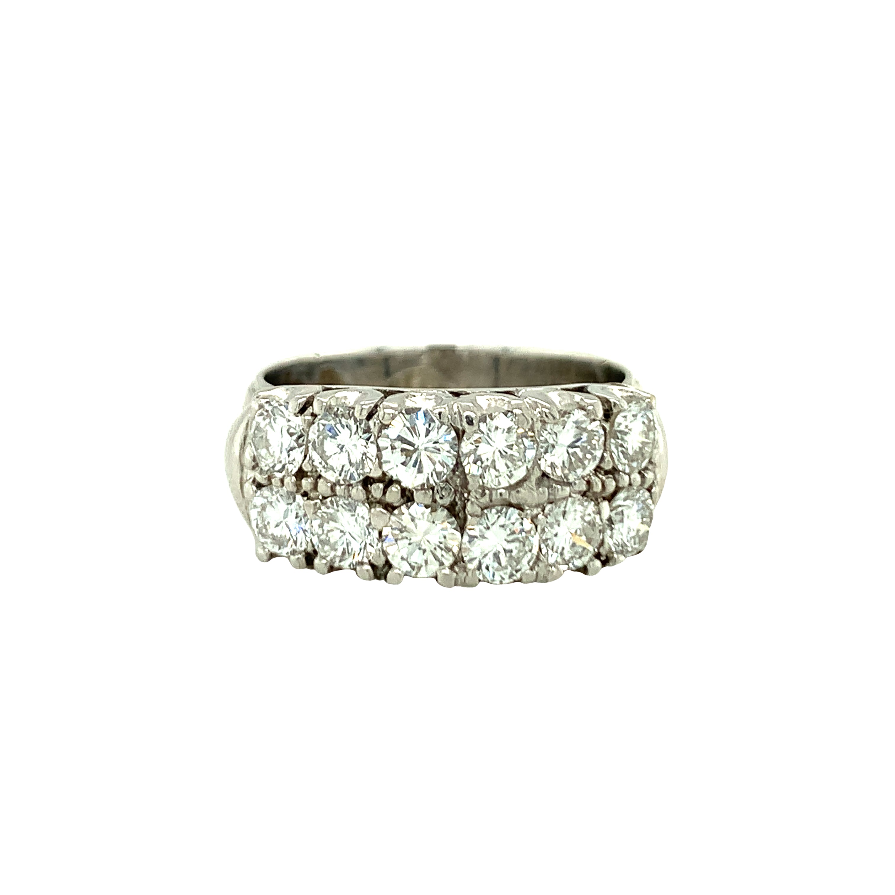 14K White Gold Diamond Band