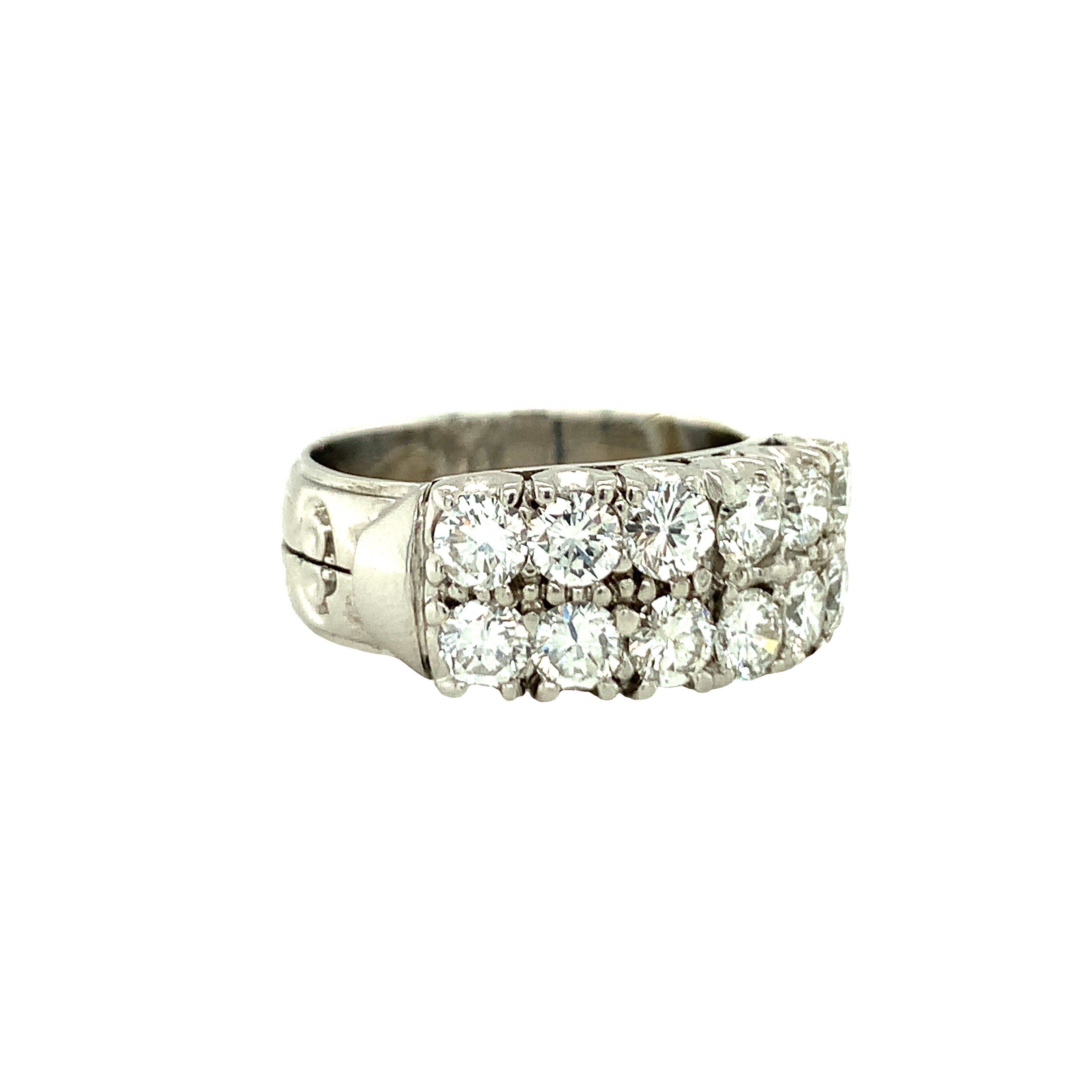 14K White Gold Diamond Band