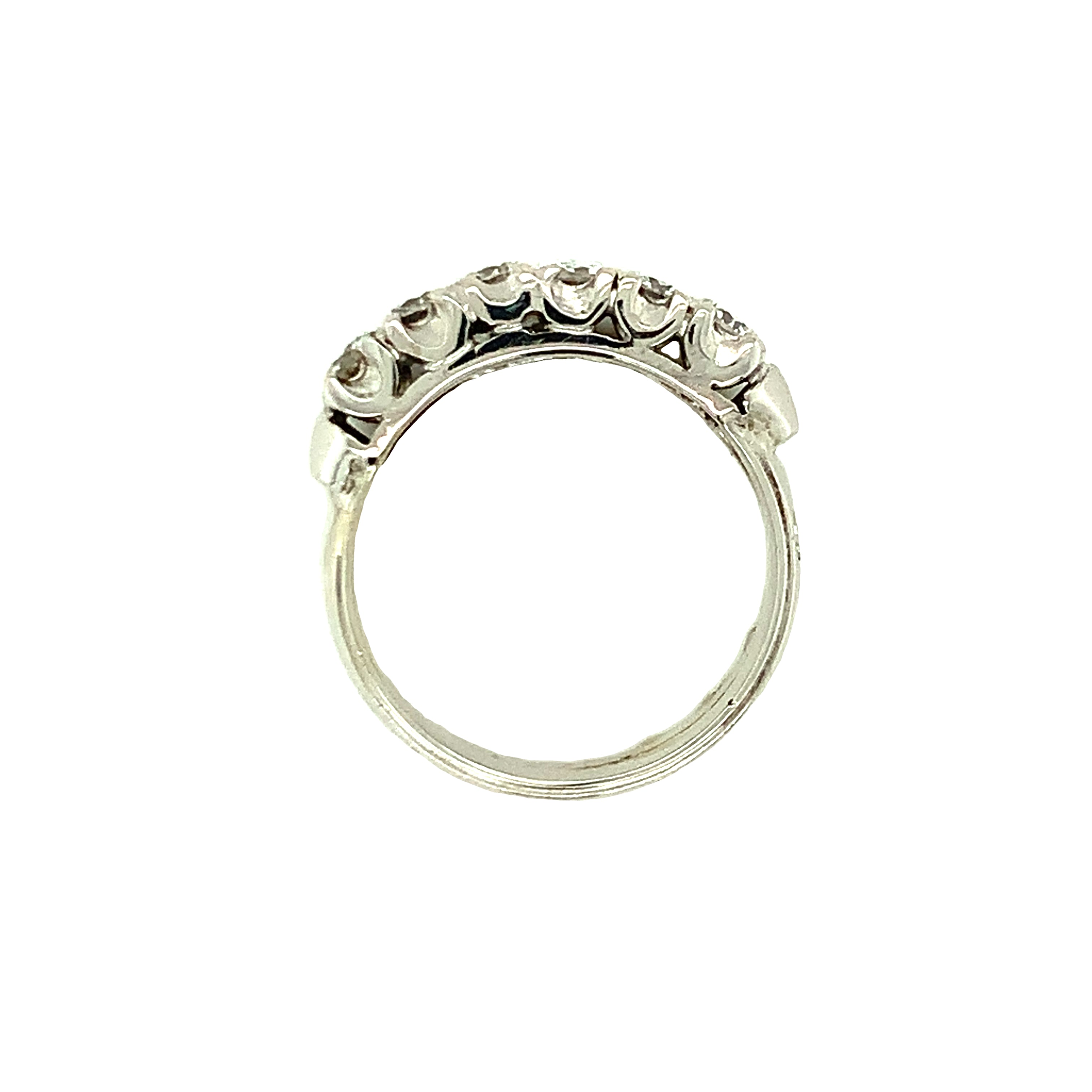 14K White Gold Diamond Band
