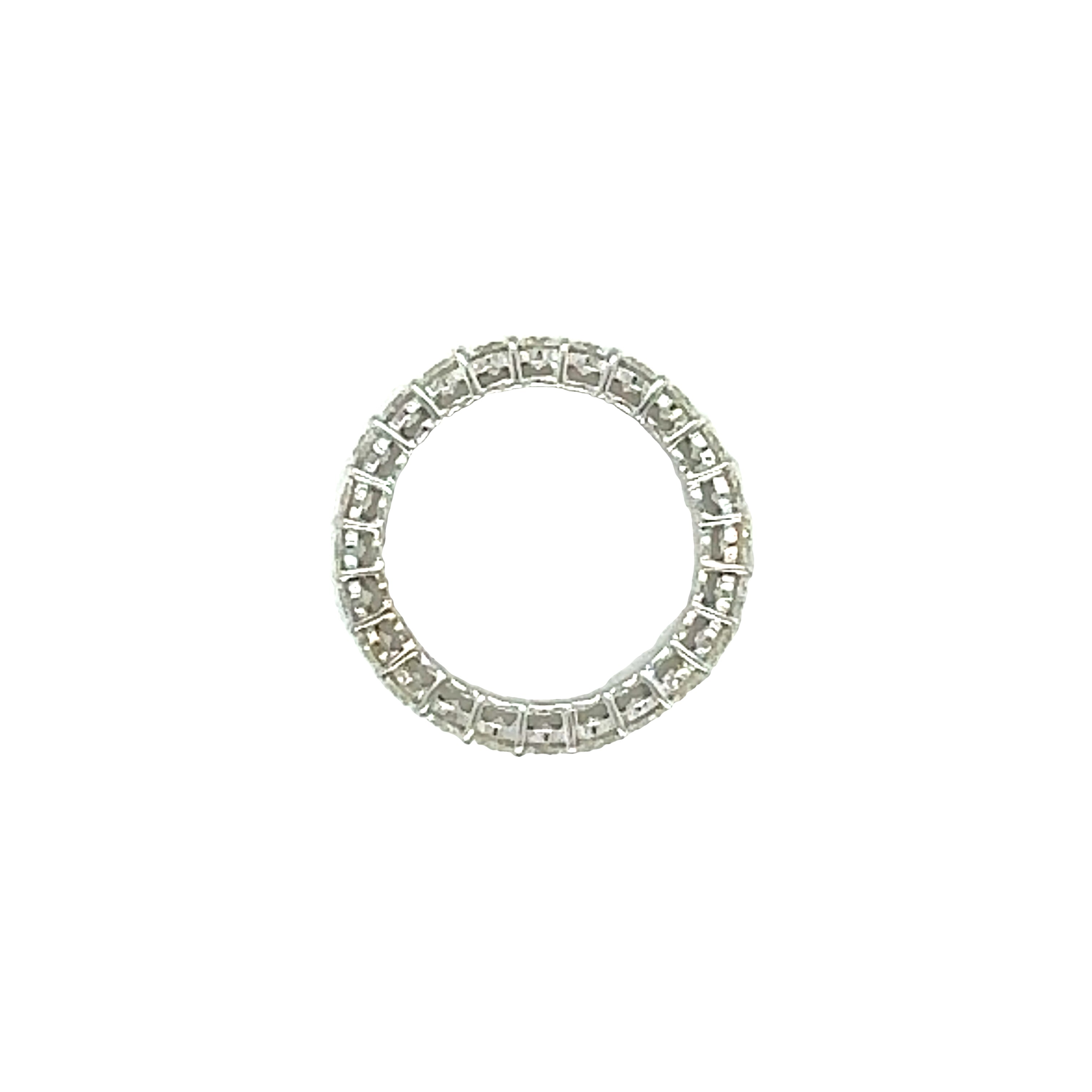 14K White Gold Diamond Eternity Band with Single Cut Diamonds and