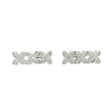 14K White Gold Diamond Link Earrings