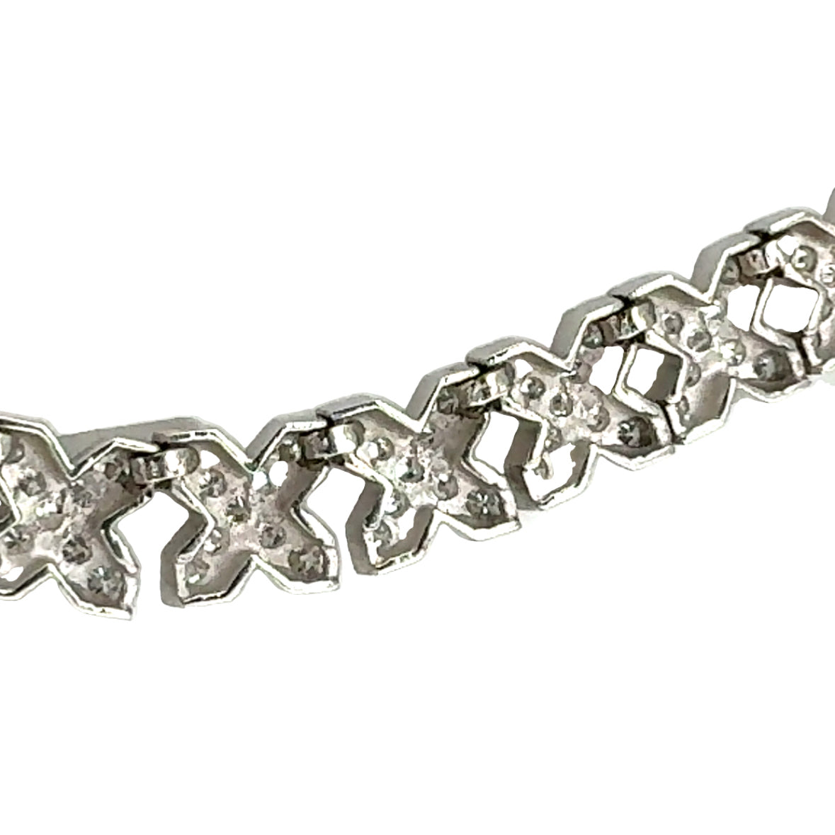 14K White Gold Diamond Link Necklace