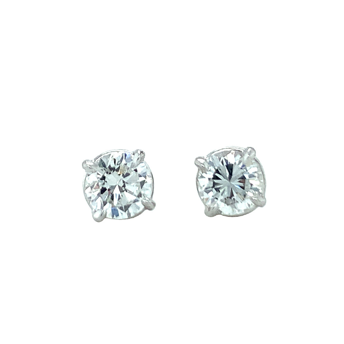 14K White Gold Diamond Stud Earrings