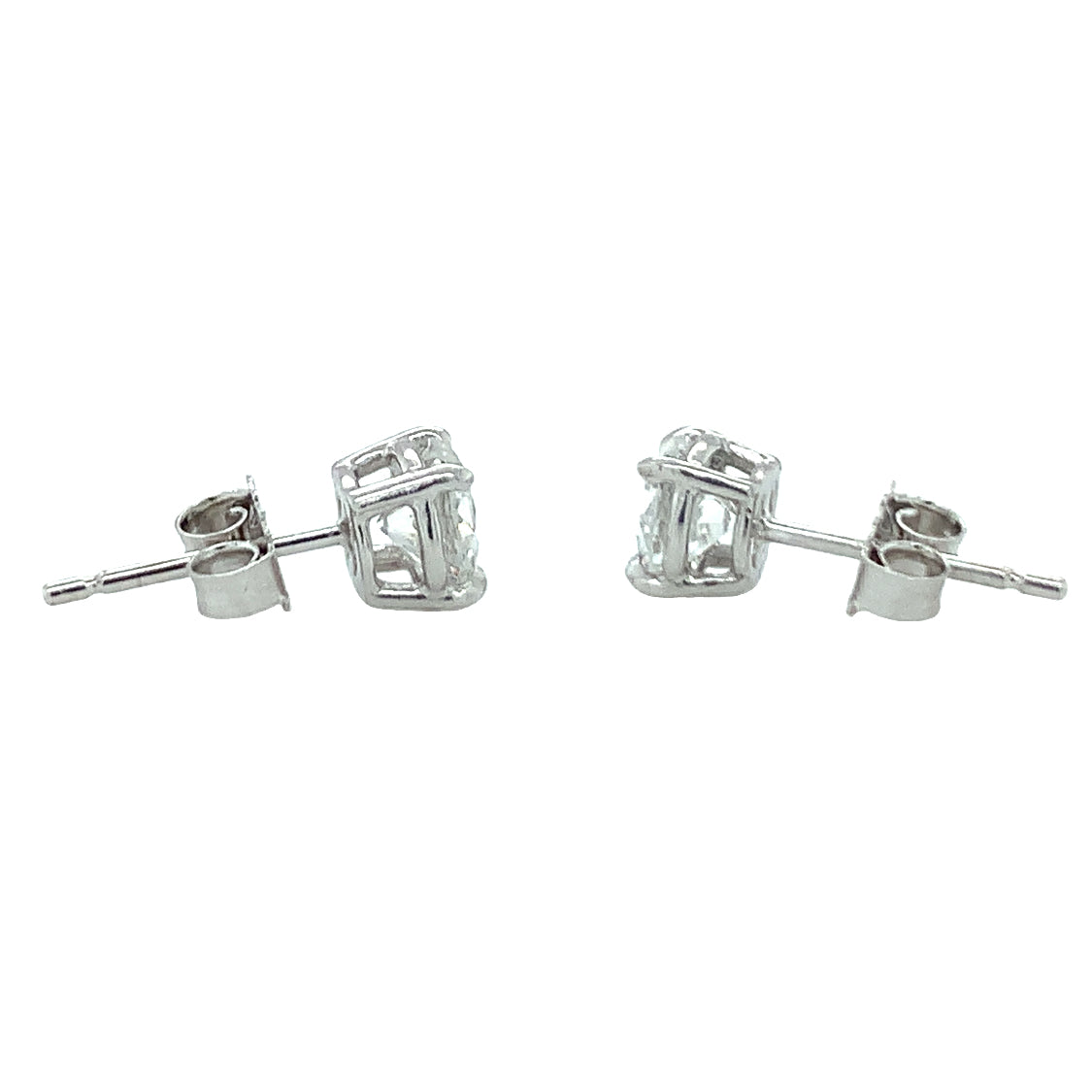 14K White Gold Diamond Stud Earrings