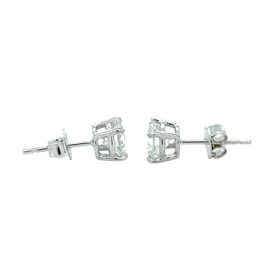 14K White Gold Diamond Stud Earrings