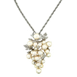 14K White Gold Pearl Grape Cluster Pendant