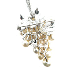 14K White Gold Pearl Grape Cluster Pendant