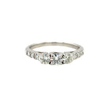 14K White Gold Three-Stone Diamond Ring