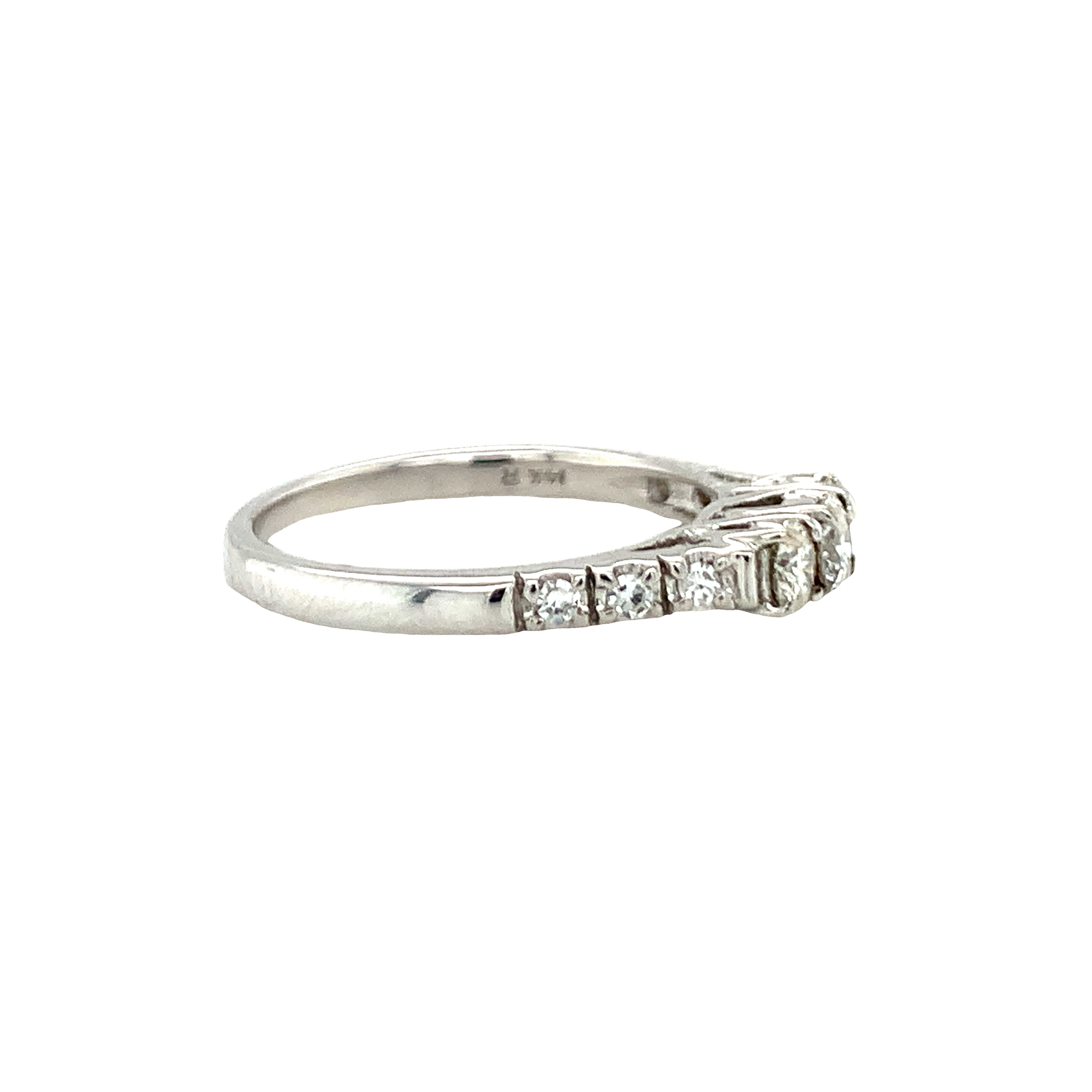 14K White Gold Three-Stone Diamond Ring