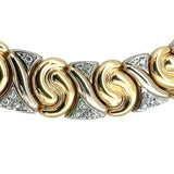 14K White and Yellow Gold Diamond Link Necklace