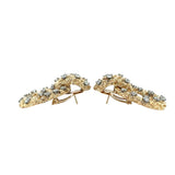 14K Yellow Gold Diamond Doorknocker Earrings