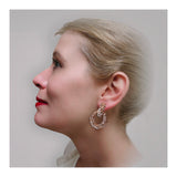 14K Yellow Gold Diamond Doorknocker Earrings