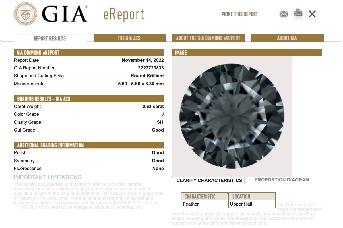 14K Yellow Gold Diamond Solitaire Pendant