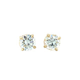 14K Yellow Gold Diamond Stud Earrings