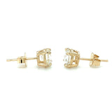 14K Yellow Gold Diamond Stud Earrings