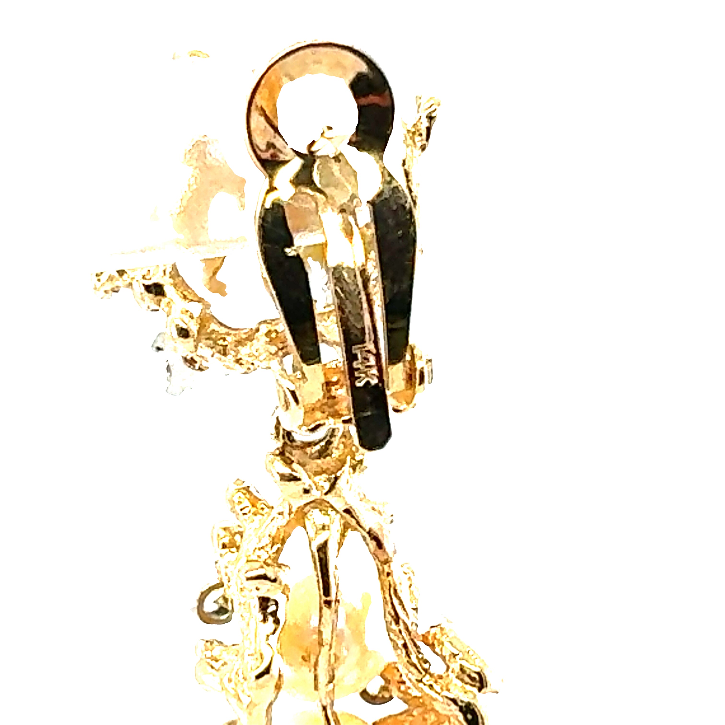 14K Yellow Gold Diamond and Pearl Dangle Earrings