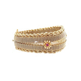 14K Yellow Gold Garnet Bracelet