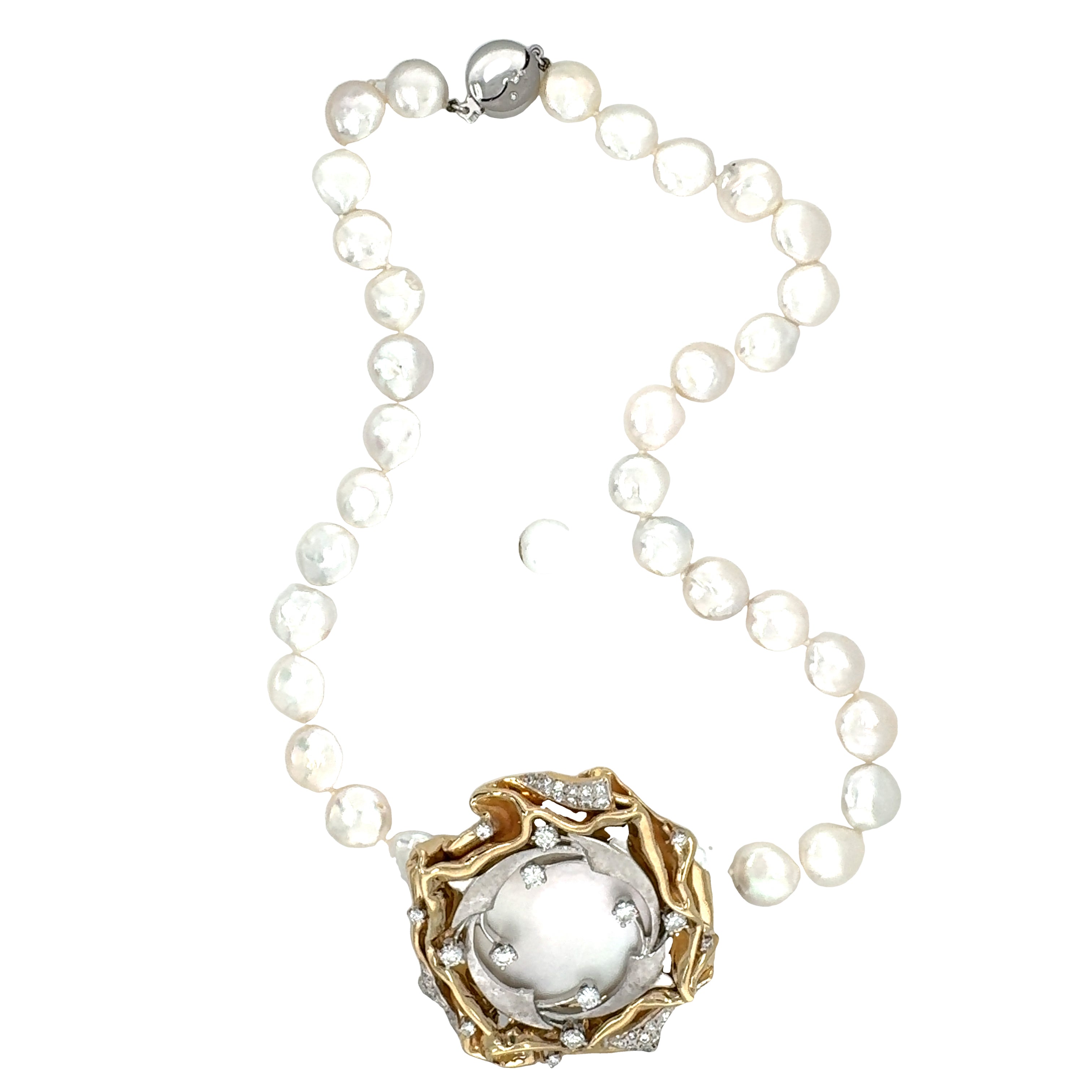 14K Yellow Gold Multi-Gem Flower Motif Pendant