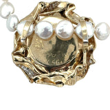 14K Yellow Gold Multi-Gem Flower Motif Pendant