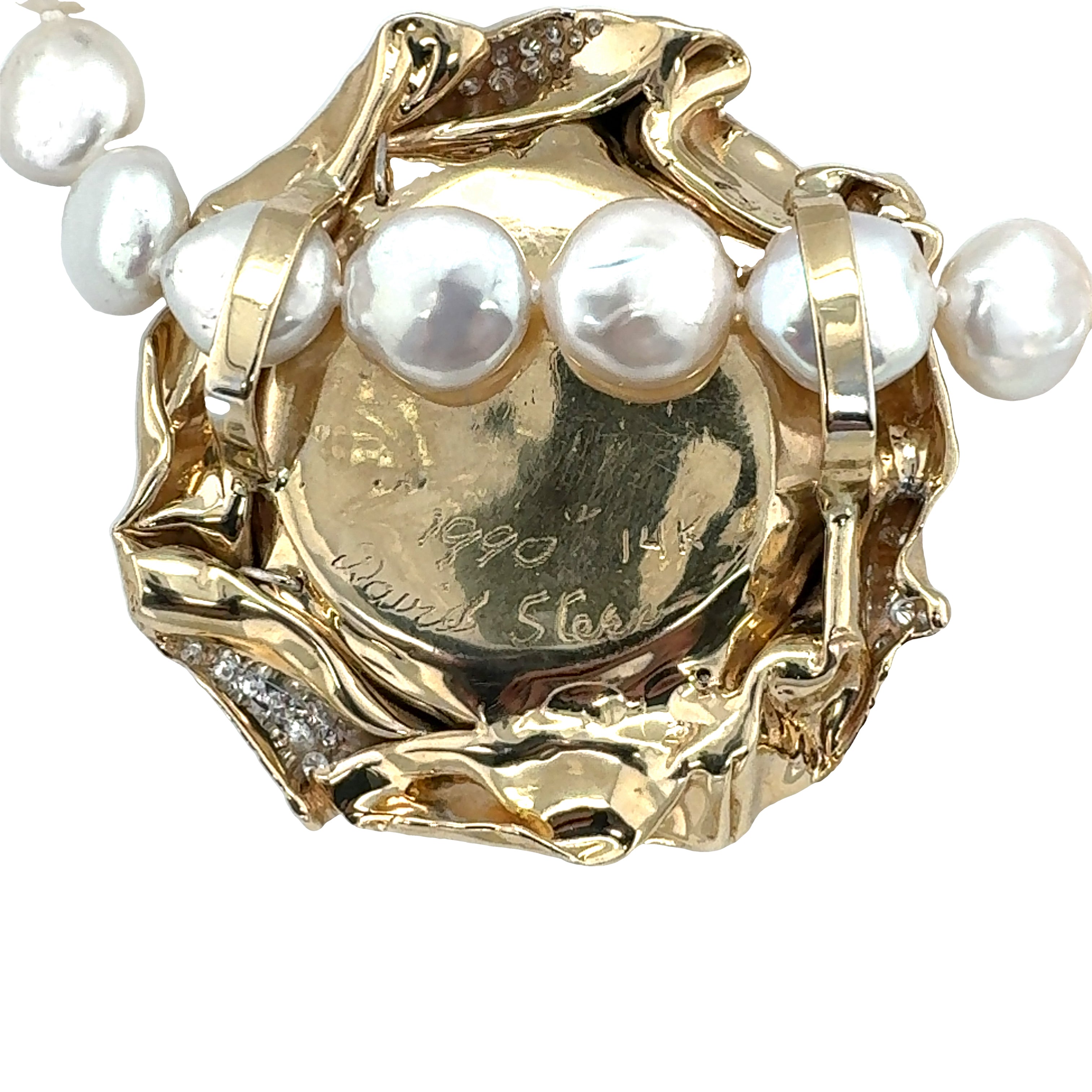 14K Yellow Gold Multi-Gem Flower Motif Pendant