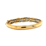 14K Yellow and White Gold Diamond Bangle Bracelet