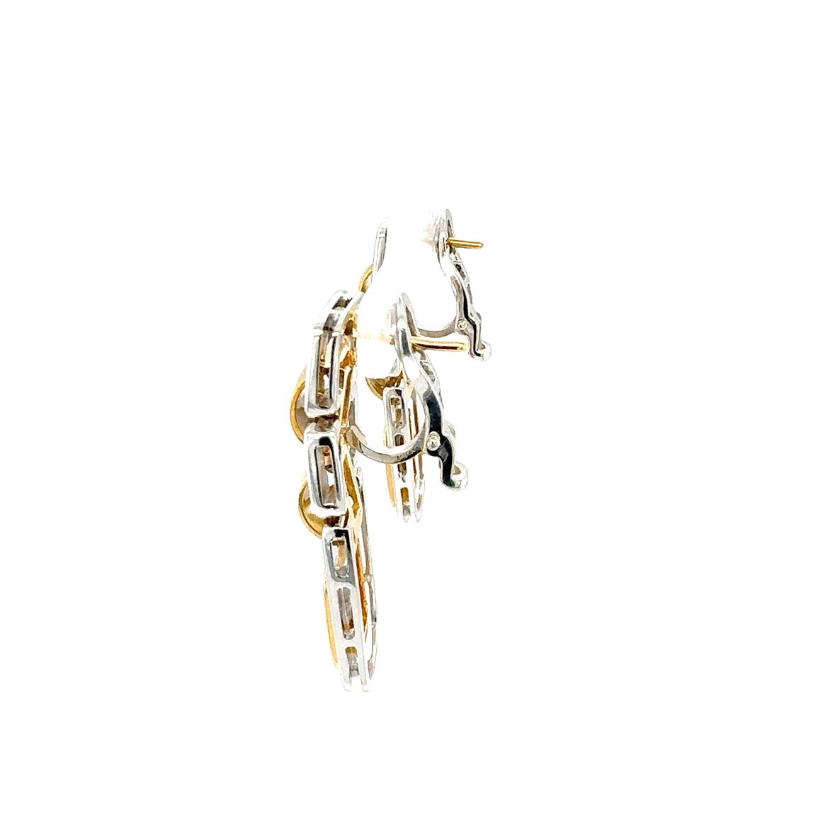 18K Gold Diamond Dangle Earrings
