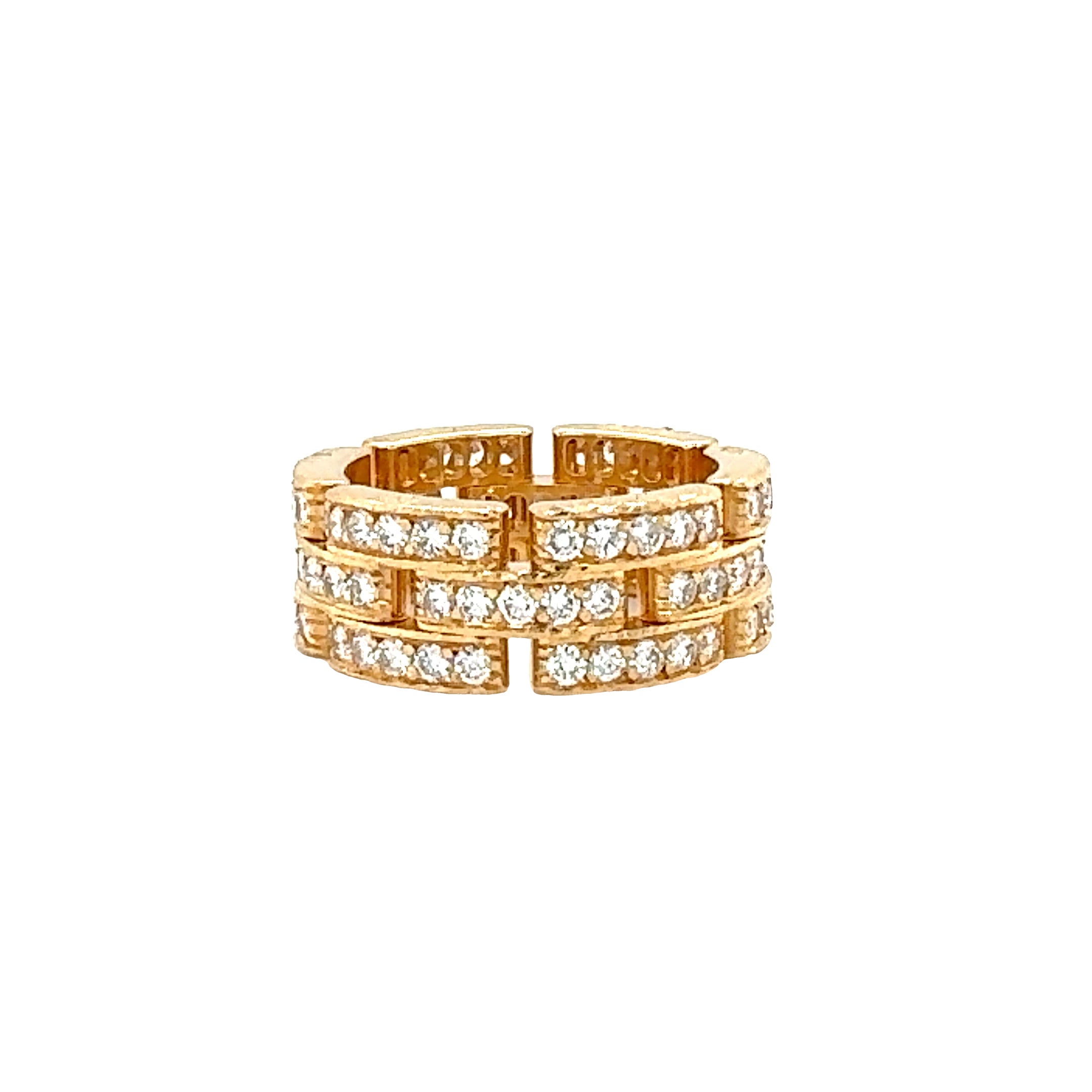 18K Yellow Gold Diamond Maillon Panthere Band