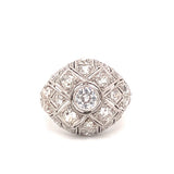 Art Deco Diamond Bombe Platinum Ring, circa 1920s