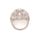 Art Deco Diamond Bombe Platinum Ring, circa 1920s