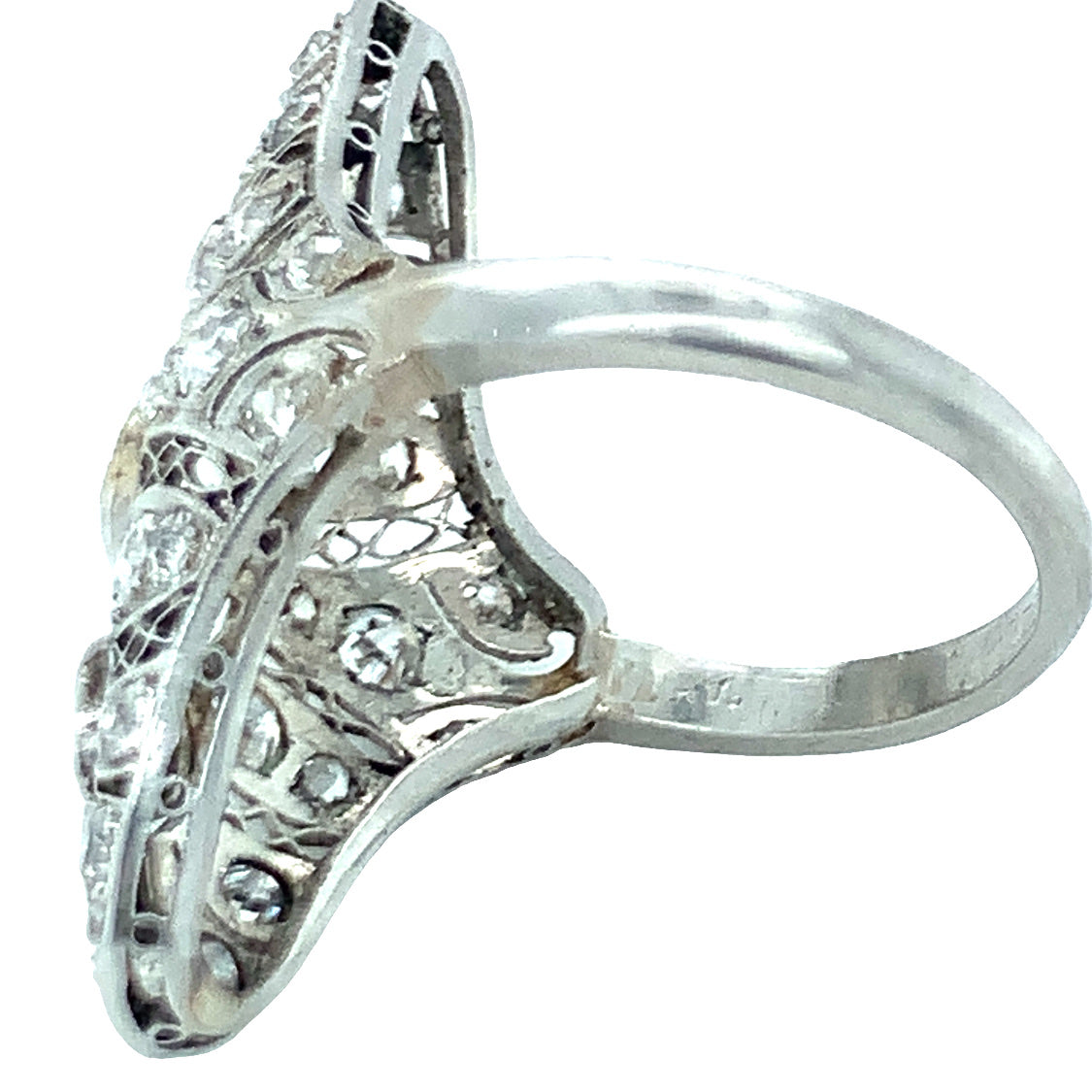 Art Deco Diamond Filigree Platinum Ring