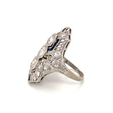 Art Deco Diamond Platinum Filigree Ring, circa 1920s