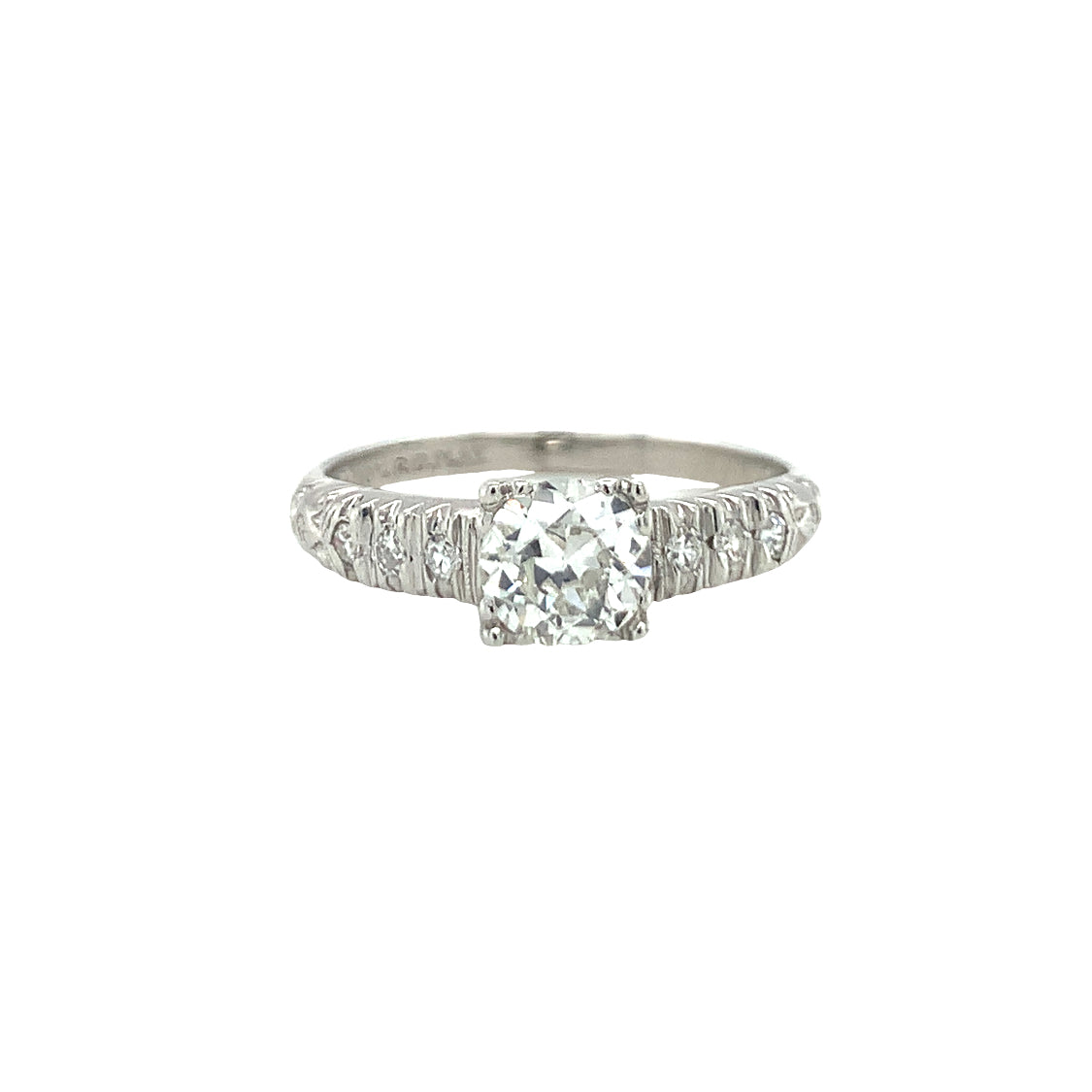 Art Deco Diamond Solitaire Platinum Ring