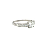 Art Deco Diamond Solitaire Platinum Ring