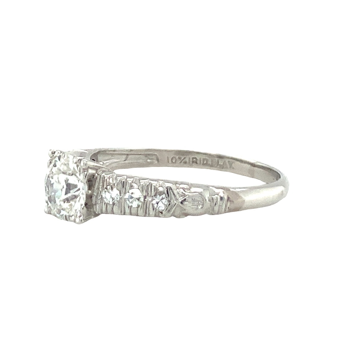 Art Deco Diamond Solitaire Platinum Ring