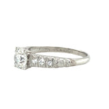 Art Deco Diamond Solitaire Platinum Ring