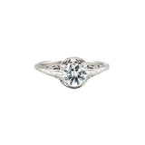 Art Deco Diamond Solitaire White Gold Ring
