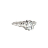 Art Deco Diamond Solitaire White Gold Ring