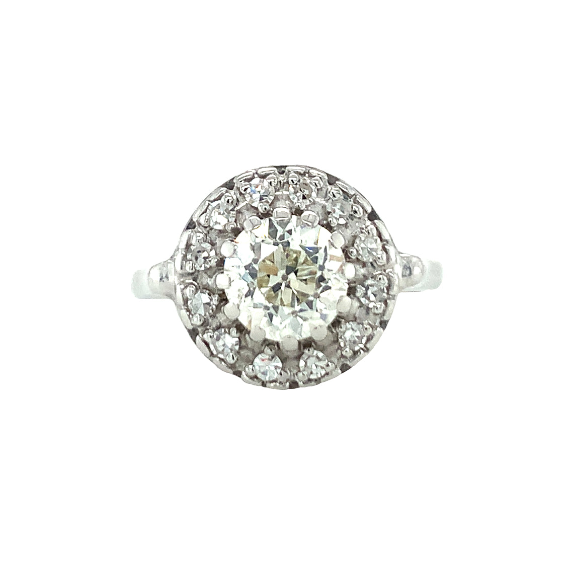 Art Deco Diamond Solitaire White Gold Ring