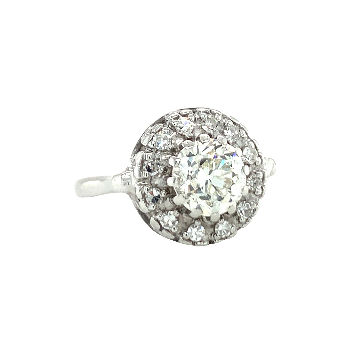 Art Deco Diamond Solitaire White Gold Ring
