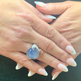 Art Deco Star Sapphire and Diamond Platinum Ring