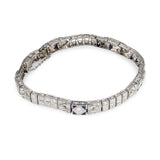 Art Deco Diamond and Sapphire Platinum Bracelet