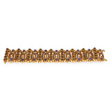 Retro Sapphire and Pearl 14k Yellow Gold Bracelet, circa 1940s