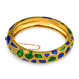 14K Yellow Gold Enamel Bangle Bracelet