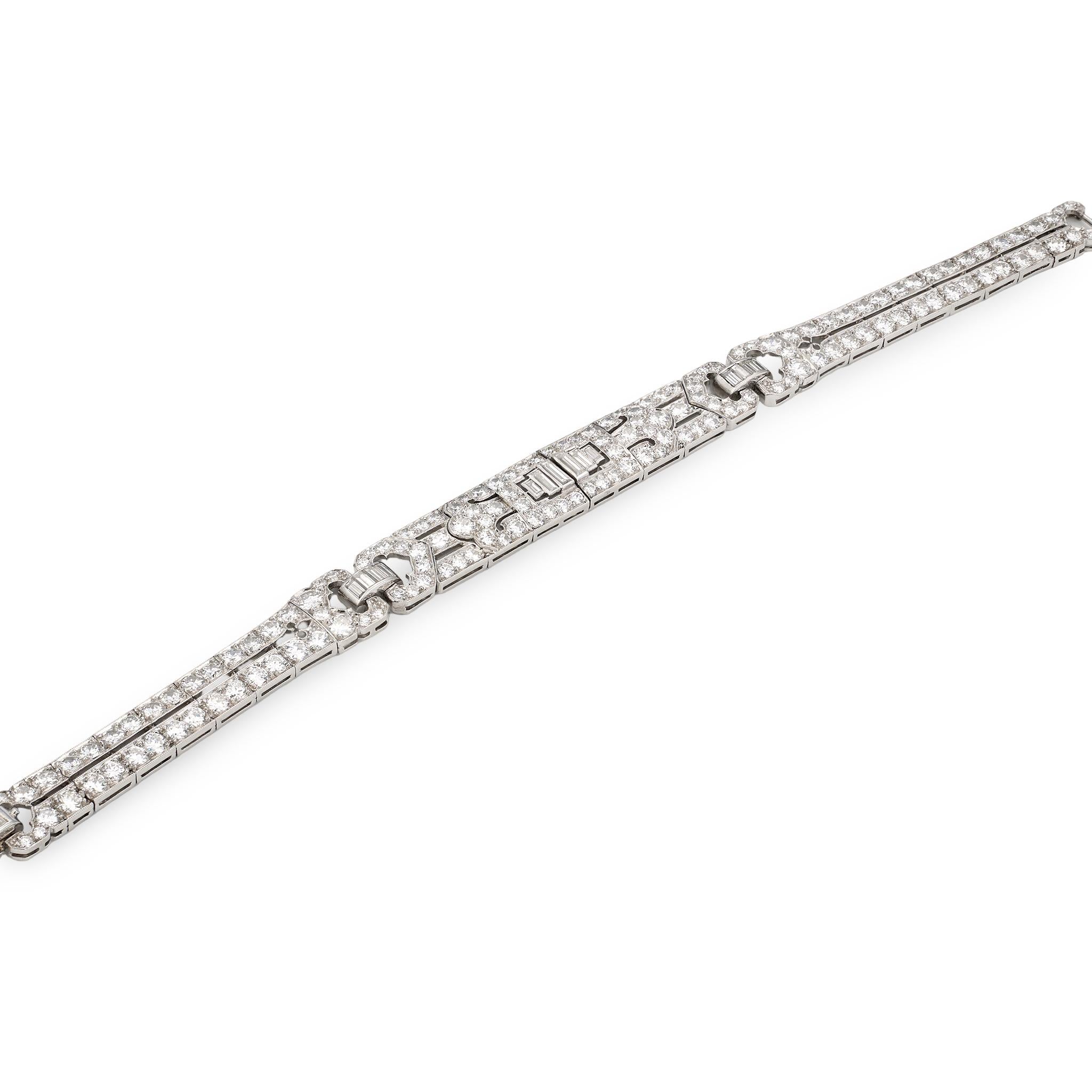 Art Deco Diamond Platinum Bracelet, circa 1920s