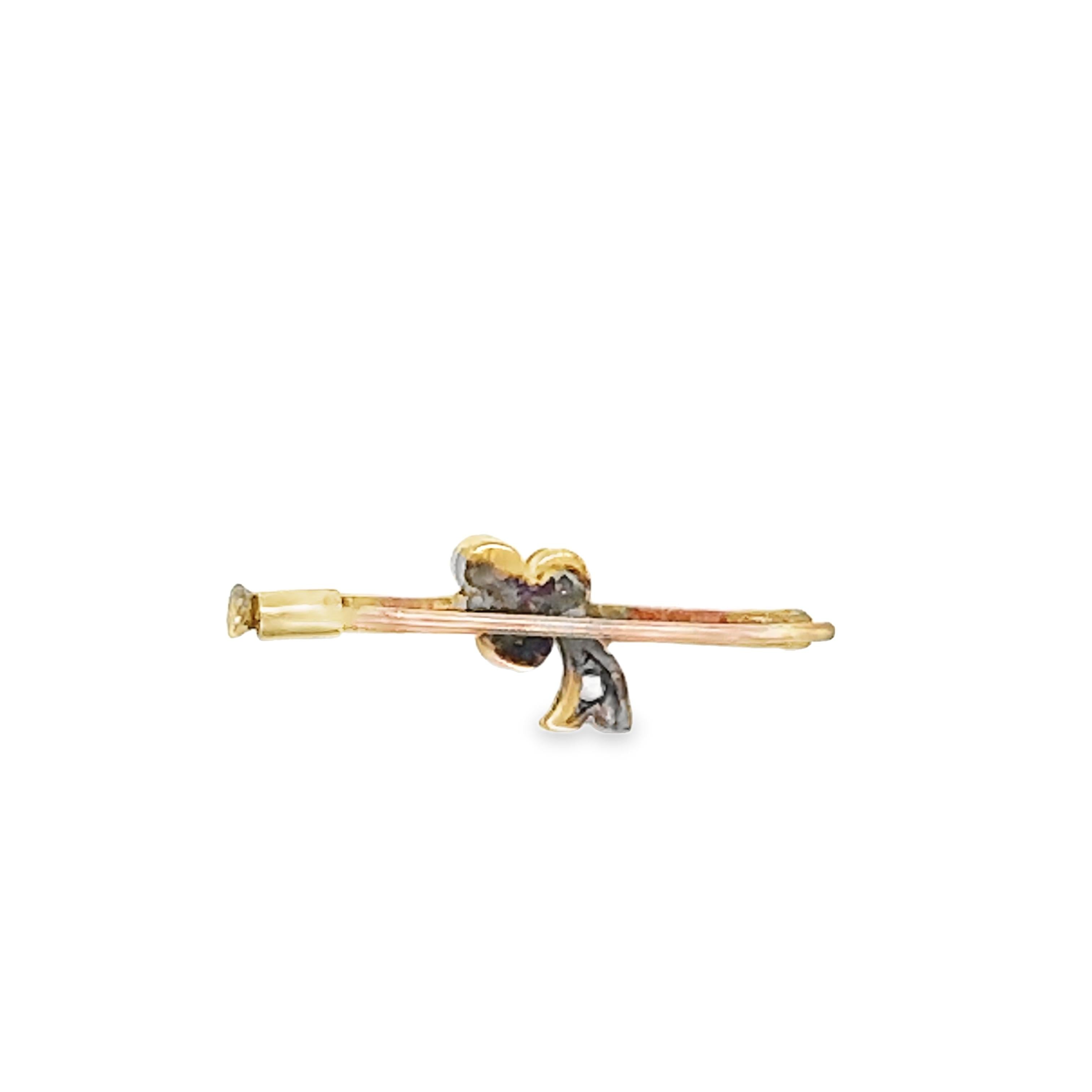 Victorian Era 10K Yellow Gold Pearl Pin