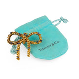 Sapphire Bow 18k Yellow Gold Brooch by Tiffany & Co., circa 1970s