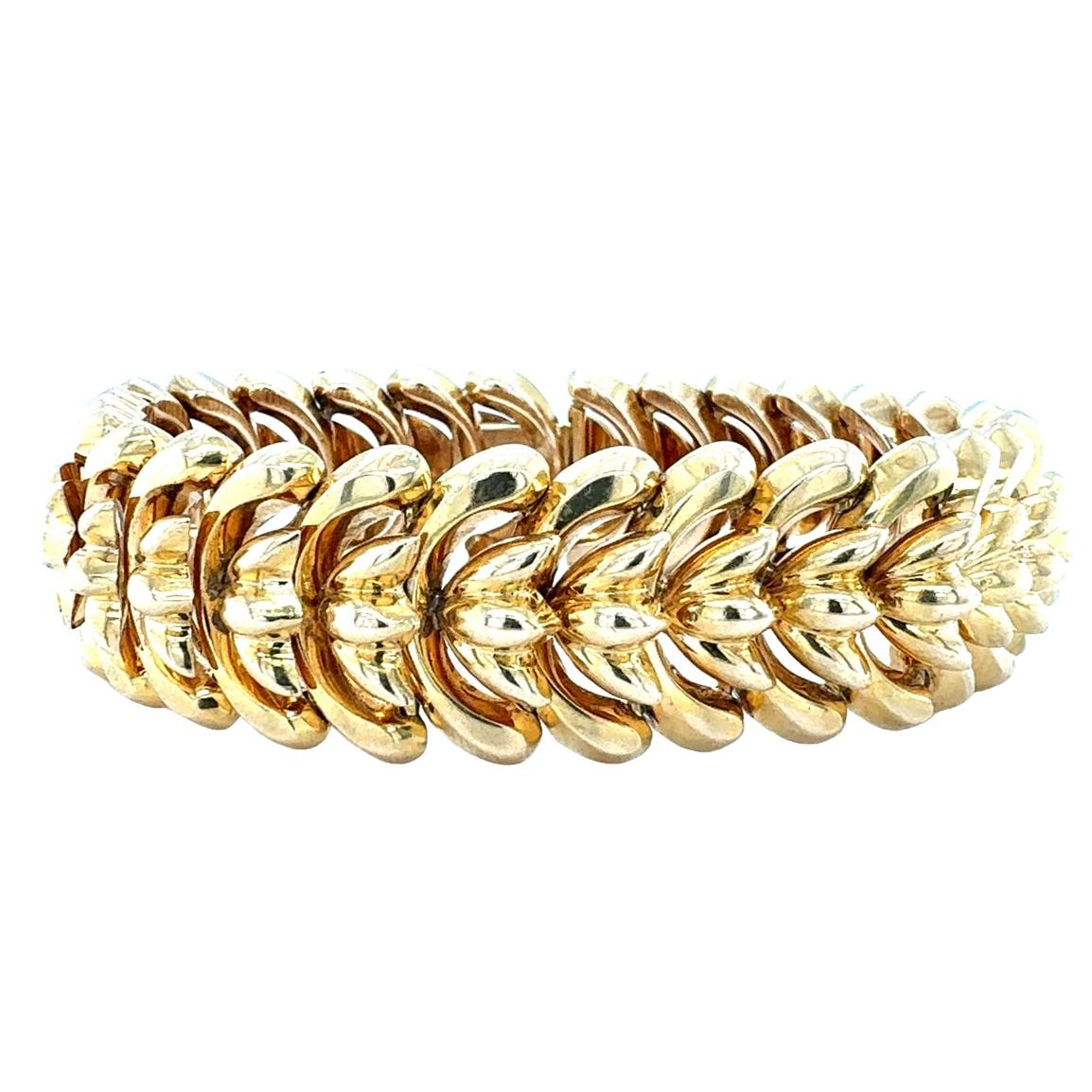 Scallop Link 18K Yellow Gold Bracelet, circa 1960s