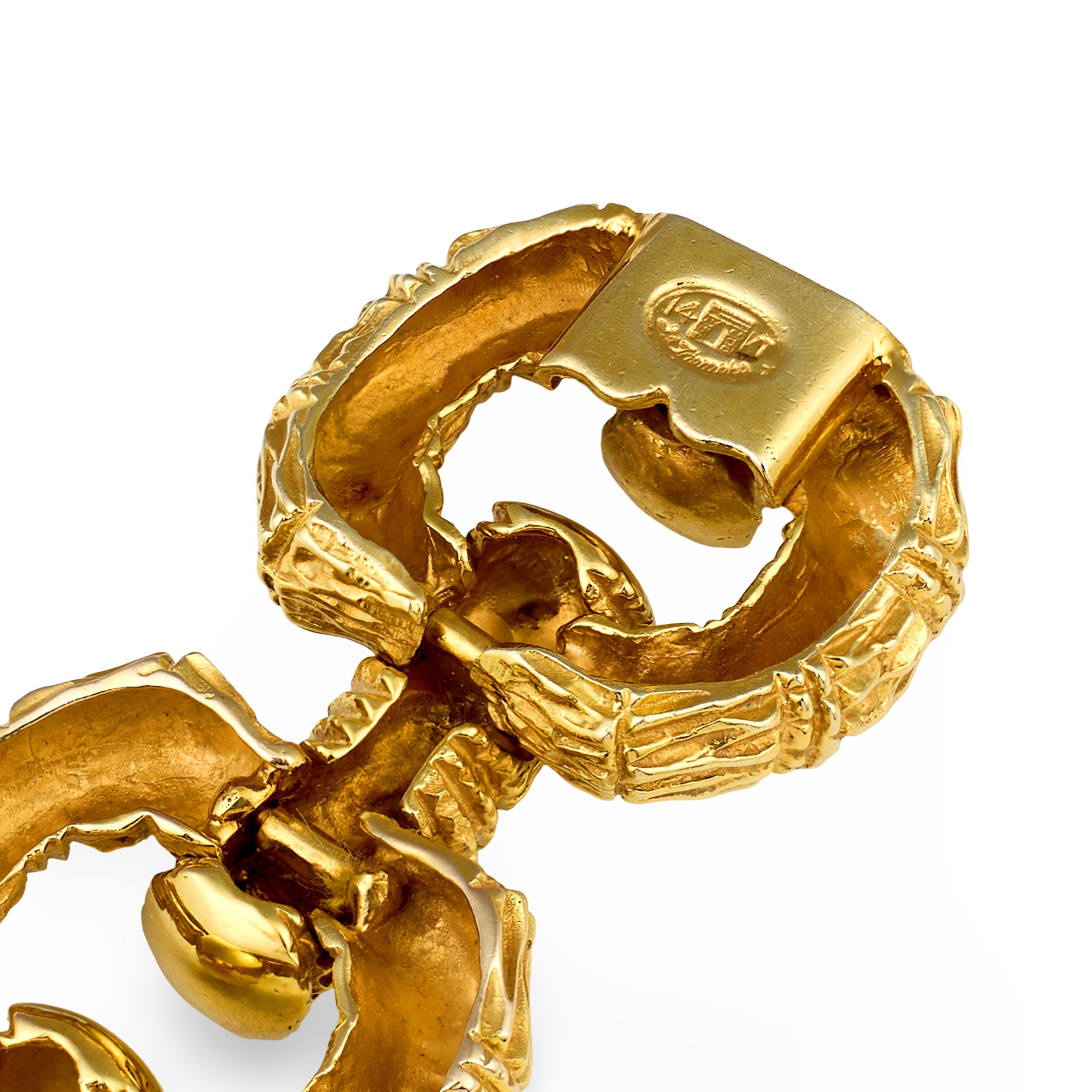 Open Link 14k Yellow Gold Bracelet by “La Triomphe”, circa 1960s