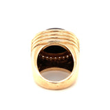 Black Onyx and Diamond Dome Yellow Gold Ring, circa 1970s