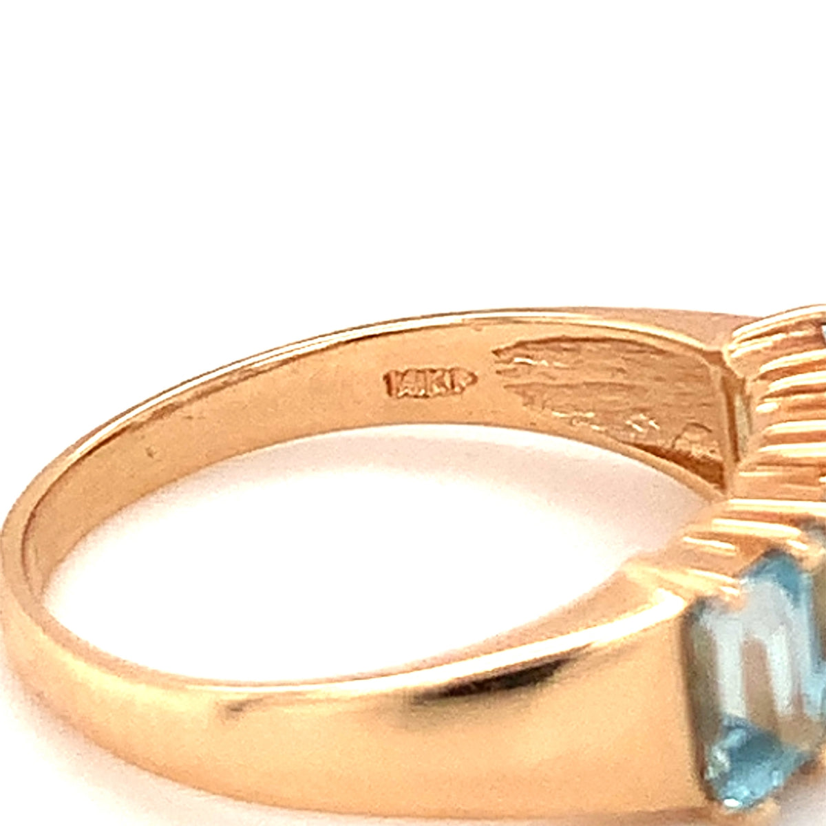 Blue Topaz 14K Yellow Gold Ring, Circa 1970s